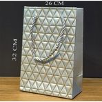 Büro Ev Ofis Hediyesi için Maksi Golden Silver Desenli Karton Çanta