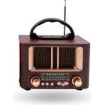 Büro Ev Ofis Hediyesi Için Mini Ahşap Retro Kare Stil Radyo - Renkli