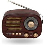 Büro Ev Ofis Hediyesi Için Mini Ahşap Şarjlı Retro Oval Tasarım Radyo - Renkli