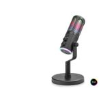 Büro Ev Ofis Hediyesi için Siyah Dsp Gürültü Engel Reverb Echolu TYPEC Gaming Rgb Mikrofon