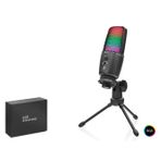 Büro Ev Ofis Hediyesi için Siyah Touchtec Mute Gain Kontrol TYPEC Gaming Rgb Mikrofon