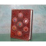 Büro Ev Ofis Hediyesi için Taşlı Motif Deri Defter