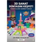 Büro Ev Ofis Hobi Atölyesi için 3D Üç Boyutlu Dijital Göstergeli Mor Kalem 3Filament Seti