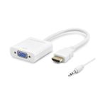 Büro Ev Ofis Network Dönüştürücü İçin Beyaz 1080p Audio Hdmı To Vga F Çevirici