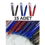 Büro Tükenmez Kalem 15 Adet (5 Mavi, 5 Kırmızı, 5 Siyah)