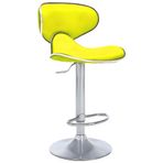 Bürocci 9549S0512 Sarı Modern Deri Metal Ayaklı Yüksek Tezgah Sandalyesi
