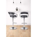 Bürocci Monica Bar Sandalyesi - Gri Deri - 9510q0125