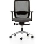 Bürotime Bold Çalışma Koltuğu, Krom Ayak, Siyah & Gri