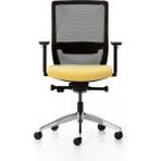 Bürotime Bold Çalışma Koltuğu, Krom Ayak, Siyah & Sarı