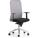 Bürotime Comfy Başlıklı Sabit Kol Alüminyum Ayak Gri Siyah Çalışma Koltuğu