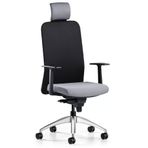 Bürotime Comfy Başlıklı Sabit Kol Alüminyum Ayak Siyah Antrasit Çalışma Koltuğu