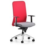 Bürotime Comfy Başlıklı Sabit Kol Krom Ayak Kırmızı Antrasit Çalışma Koltuğu