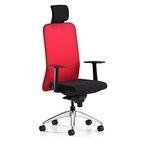 Bürotime Comfy Başlıklı Sabit Kol Krom Ayak Kırmızı Siyah Çalışma Koltuğu