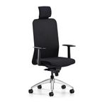 Bürotime Comfy Başlıklı Sabit Kol Krom Ayak Siyah Çalışma Koltuğu