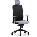 Bürotime Comfy Başlıklı Sabit Kol Plastik Ayak Siyah Antrasit Çalışma Koltuğu