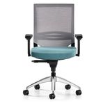 Bürotime Cozy 3D Kol Alüminyum Ayak Mint Yeşili/Gri Çalışma Koltuğu