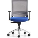 Bürotime Cozy Çalışma Koltuğu - Sabit T Kol - Alüminyum Ayak - Mavi/gri