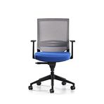 Bürotime Cozy Çalışma Koltuğu | Sabit T Kol | Plastik Ayak | Mavi/Gri