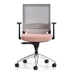 Bürotime Cozy Sabit T Kol Alüminyum Ayak Gri/Somon Çalışma Koltuğu
