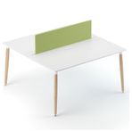 Bürotime Era 142x120 cm Renkli Beyaz Ahşap Ayak İkili Çalışma Masası