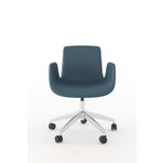 Bürotime Poly Çalışma Koltuğu, Krom Ayak, Suni Deri & Petrol Mavisi