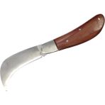Bursa Çelik Eğri Bağ / Kablo / Aşı Çakısı, Ahşap Saplı - 22 cm - Renkli