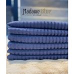 Bursa Çeyiz Bambu Çizgili Süngerli Kadife Kaymaz Çekyat Koltuk Örtüsü 170X210 Cm Indigo