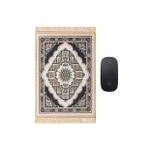 Bursa İpek Bej Dekoratif Küçük Halı Mousepad