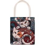 Bursa İpek Kedi Desen Goblen Omuz Çantası - 35 x 40 - Bordo