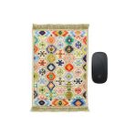 Bursa İpek Krem Dekoratif Küçük Halı Mousepad
