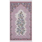 Bursa İpek Pembe Floral Desen Ipeksi Goblen Seccade - 65 x 110 cm