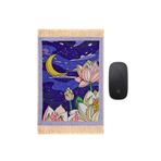 Bursa İpek Saks Gece Dekoratif Küçük Halı Mousepad