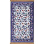 Bursa İpek Saks Kadife Halı Seccade - 65 x 115 cm - Beyaz