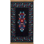 Bursa İpek Siyah Kadife Halı Seccade - 65 x 115 cm - Lacivert