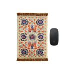 BURSA İPEQ Krem Dekoratif Küçük Halı Mousepad