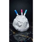 Bursa Kabak Sanat Galerisi Doktor Önlüğü Tasarımlı Masaüstü Kalemlik - 102-Beyaz - 15 x 10 x 11 cm - Tek Parça Figür Kalemlil