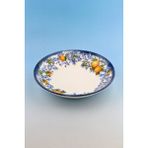Bursa Porselen Dekor Lemon & Blue Blanc Porselen Salata Kasesi - Beyaz - Mavi