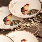 Bursa Porselen Retro Horoz 6'lı Pasta Tabağı