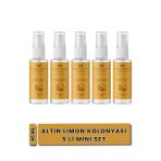 Bursa Şehir Kolonyaları, Altın Limon Kolonyası, 5'Li Mini Set, 45Ml, Sprey