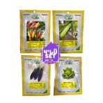 Bursa Tohum 4'Lü Tohum Seti Mega Tarım ( Cin Biber- Sakız Kabak-Uzun Patlican-Top Marul) 10 Gr'Lık Paket