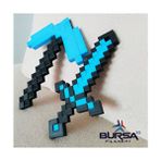BURSA3DFILAMENT Minecraft Diamond Pickaxe,sword Set 25CM/ Elmas Kazma-Kılıç Set