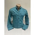BURSPA Slim Fit Erkek Kot Gömlek - Turkuaz