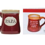 burton+BURTON Papa Best Job Ever Porcelain Burgundy Coffee Tea Mug Cup 530ml Gift Box