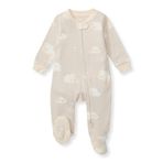 Burt's Bees Baby Erkek Çocuk Uyku ve Oyun Pijamaları,%100 Organik Pamuk Tek Parça Fermuarlı Önden Tulum, Erkek Bebek Patik Pijama ve Pijamalar, İyi Geceler Gökyüzü, Yenidoğan