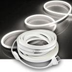 Burul 5m Beyaz Neon Şerit LED Fişli 220V Esnek Dış Mekan, Bahçe, Açık Alan Dekoratif Aydınlatma - 5 m