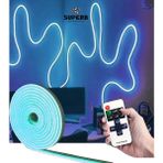 Burul Neon Led Işık Buz Mavi Kumandalı Dimmer Şerit Led Seti 5 Metre - Buz Mavisi