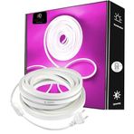 Burul Neon Led Işık Esnek Şerit Led Aydınlatma 220v Fişli, Dekoratif Işıklandırma, İç Mekan ve Dış Mekan, Metre ve Renk Seçenekli, 8x16 mm, Metrede 120 Adet Ledli (Pembe, 20 Metre)
