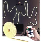 Burul Neon Led Işık Gün ışığı Kumandalı Dimmer Şerit Led Seti 5 Metre - Gün Işığı