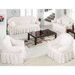Bürümcük Koltuk ,kanepe , Çekyat Örtüsü, Lastikli Koltuk Kılıfı 3311TAKIM - 180 x 230 cm - Beyaz