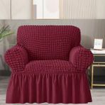 Bürümcük Koltuk Örtüsü ,berjer Kılıfı, Tek Kişilik, Etekli, Lastikli, Esnek, Yıkanabilir 1 Adet - 80 x 120 cm - Bordo